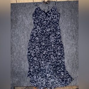 Cato Strapless Navy and White Floral Dress